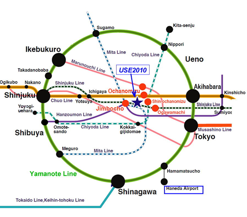 JR lines and Metro connecting to the venue