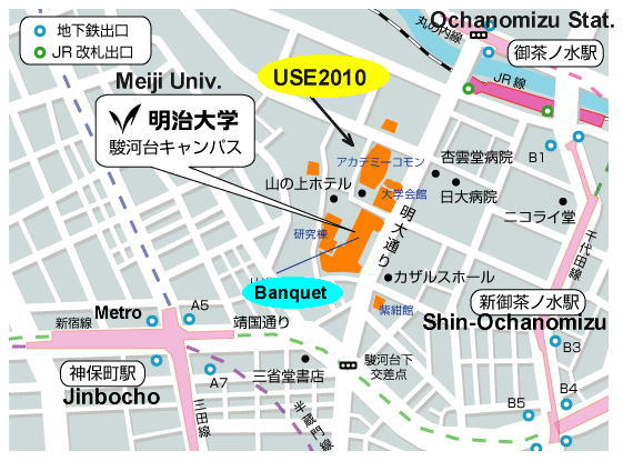 Map around the venue