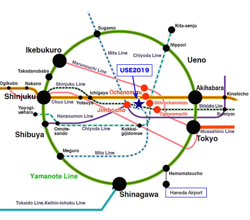 JR lines and Metro connecting to the venue